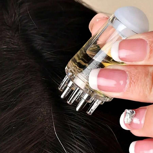 Compact Scalp Massager for Enhanced Hair Growth - Hair Oil Applicator Bottle for Effective Treatment with Essential Oils